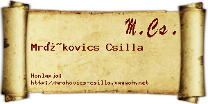 Mrákovics Csilla névjegykártya